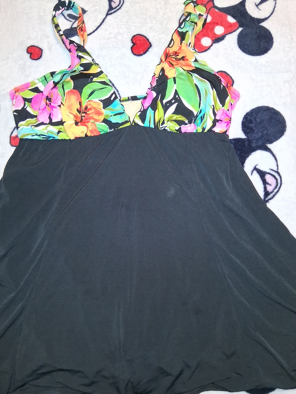 Floral Black Womens One-Piece Swimsuit